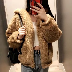 Teddy bear zip up jacket